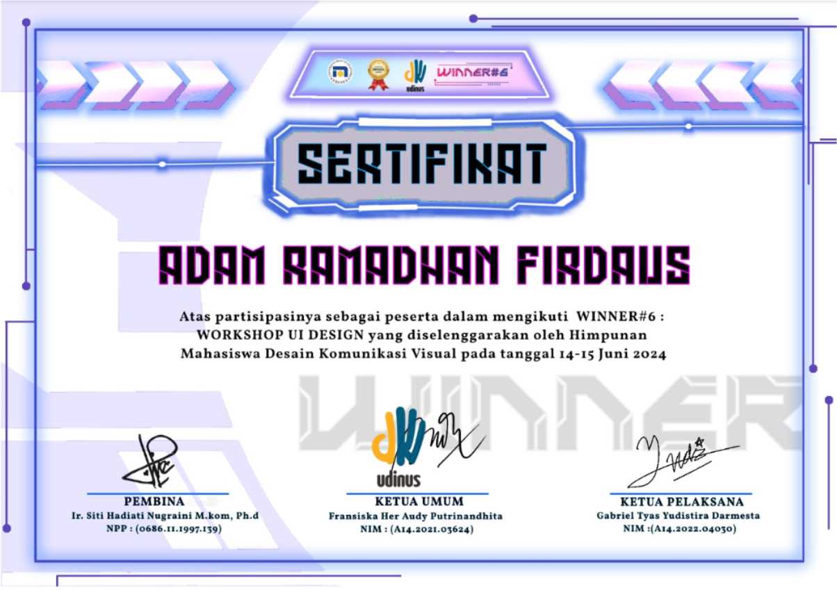 Sertifikat Peserta WINNER#6